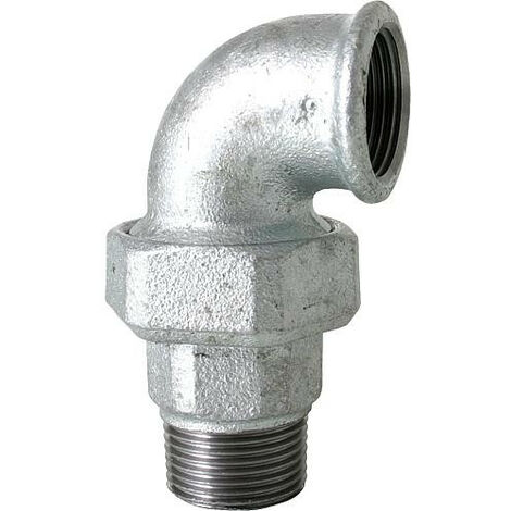 Raccord en fonte malleable galva Nr.97 Raccord a vis coude, plat fem/male diam. 2" (1/3)