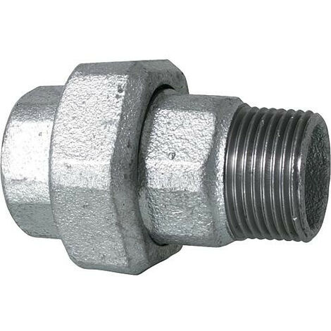 Raccord en fonte malleable galva Nr.331 Raccord a vis, joint plat diam. 3/4" (1/3)