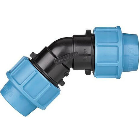 Plast-raccord plastique raccord de serrage coude de trans. 50x50 / 45° fem x fem
