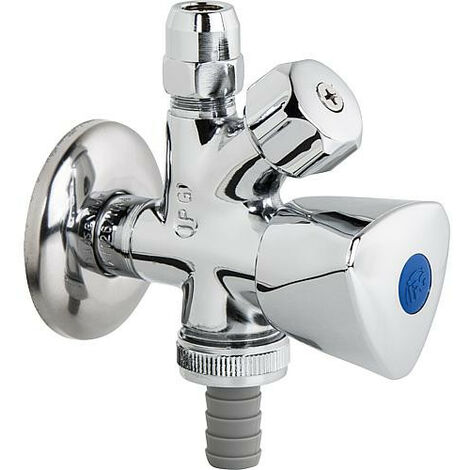 Vanne combine d angle 1/2" mate chromée - autoétanche controle PA (lourd) (1/2)