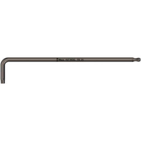 Cle male coudee WERA BlackLaser TORX T25, long, avec tete spherique sur longue branche (1/3)