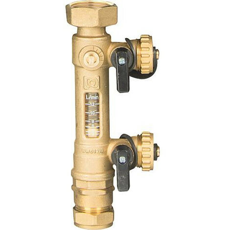 Banyo – Débitmètre 2-12 l/min pour station solaire GPS – Raccords DN 15 et DN 20 – Écrou-tournant 22 mm pour installation facile