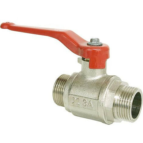Vanne a boisseau spherique pass integral, mâle/mâle 1/2" PN40 Laiton nickele