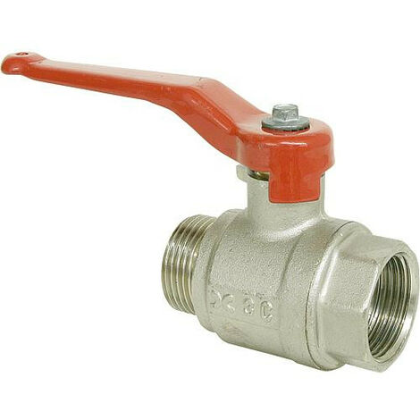 Vanne a boisseau spherique pass integral, filetfemelle/mâle Pn 40 11/2" Laiton nickele (1/2)