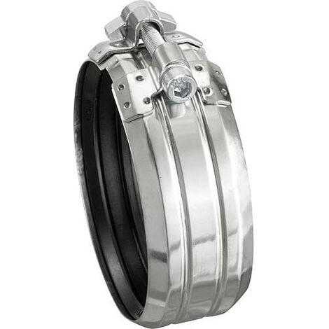 Banyo – Collier de serrage DN100 en acier inoxydable – Joint en caoutchouc EPDM – Étanchéité parfaite pour plomberie – Installation simple