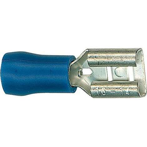 Manchon connecteur plat semi-isole 2,5 mm², 4,8 x 0,8 mm couleur bleu, emballage : 100 pcs (1/2)