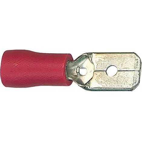 Cosse de câble connecteur plat pour fil 0,5 - 1,5 mm2, 6,3x0,8 mm, boîte  rouge 100pcs.