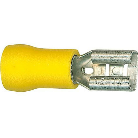 Manchon connecteur plat semi-isole 5,5 mm², 9,5 x 1,1 mm couleur jaune, emballage : 100 pcs (1/2)