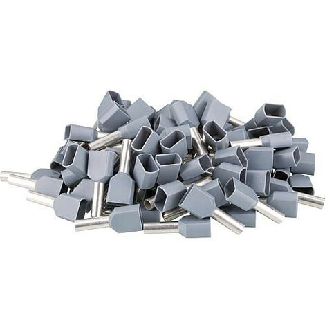 Cosse jumelle isolee 4,0 x 23 gris, sachet a 100 Pieces (1/4)