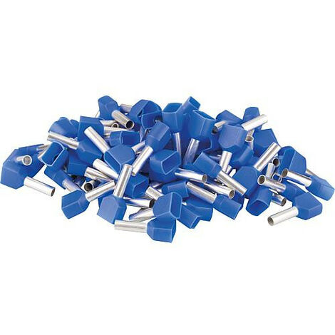 Cosse jumelle isolee 2,5 x 18,5 bleu, sachet a 100 Pieces (1/4)