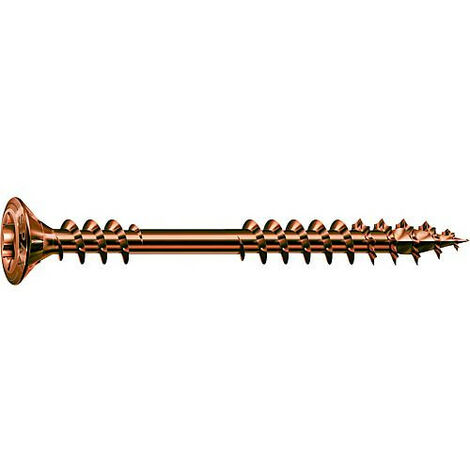 SPAX Vis pour bardage, 4,5 x 60 mm, 100 unités, Filetage de fixation, Tête bombée fraisée, T-STAR plus T20, 4CUT, Acier inoxydable A2 antique - 25479004506022