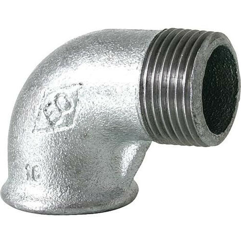 Raccord en fonte malleable galva Nr.92 Coude fem/male 90° diam. 1" (1/3)