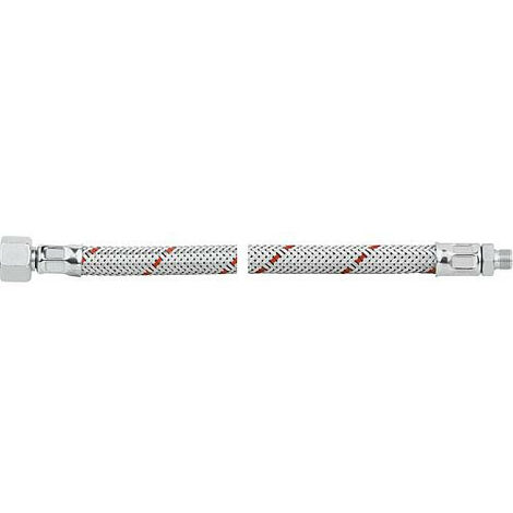 Flexible de bruleur fioul avec ecrou-raccord 3/8" et nipple filete cylindrique 1/8" 750 mm"