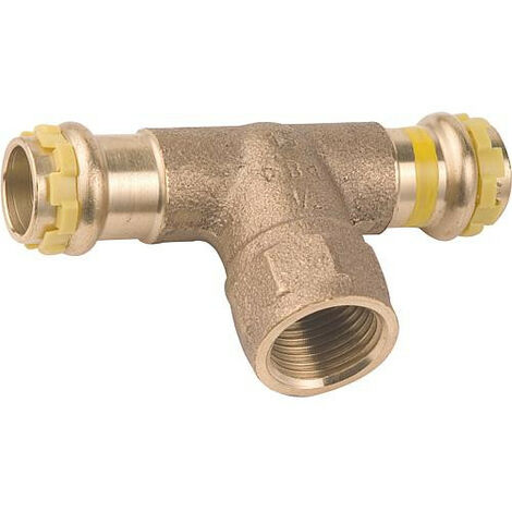 Raccord a sertir en bronze gaz Piece en T avec filet fem 35x1/2x35 PG 4130G Gaz contour V (1/4)