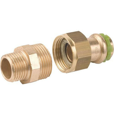 Raccord a sertir en bronze contour V, raccord visse male joint plat, P 4331 G 15x3/4 (1/4)