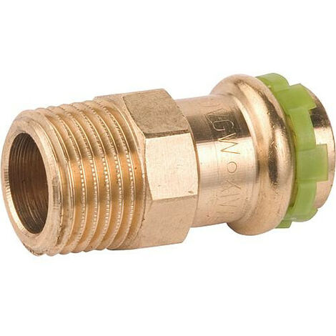 Raccord a sertir bronze, contour V, nipple de reduction, male, VC4243G, 14 mm x 3/4" (1/4)