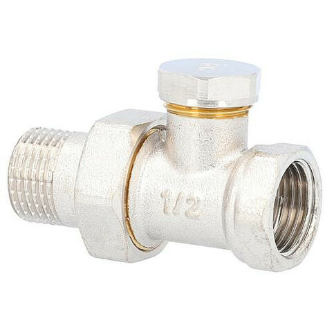 Banyo – Raccord radiateur T de réglage passage droit DN 15 1/2' en laiton nickelé – Connexion durable pour systèmes de chauffage et sanitaires
