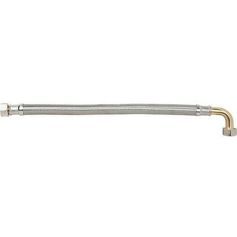 Flexible tressé KTW-A inox L 2000 mm 1/2" coude fem x fem (1/2)