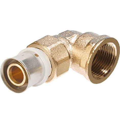 Raccord a sertir p. multi, TH Raccord a vis coude filet fem. 20x2 - 3/4" (1/4)