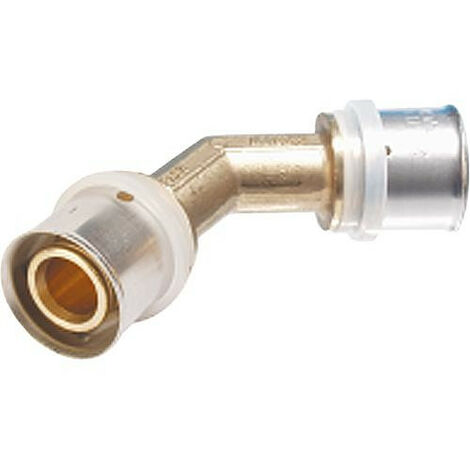 Raccord a sertir pour tube multicouche, coude 45° 32x3 - 32x3, contour TH (1/4)