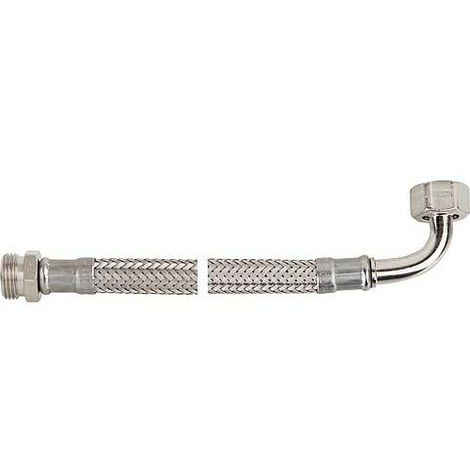 Flexible tressé KTW-A inox L 1000 mm 3/8" coude femx male
