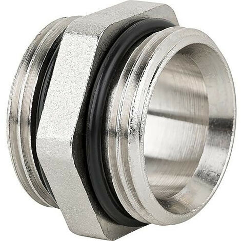Nipple double 6 pans filetage male 1" x filetage mâle 1" nickele