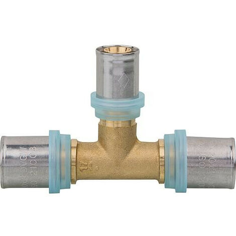 Raccord a sertir multicouche raccord Té, reduction milieu 20x2-18x2-20x2mm, contour TH (1/2)