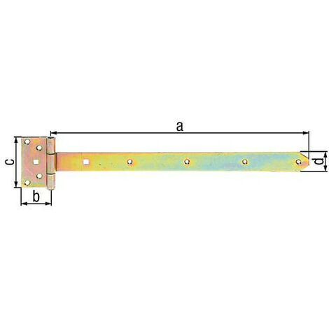 Penture anglaise 491/59x103mm jaune galva (1/4)