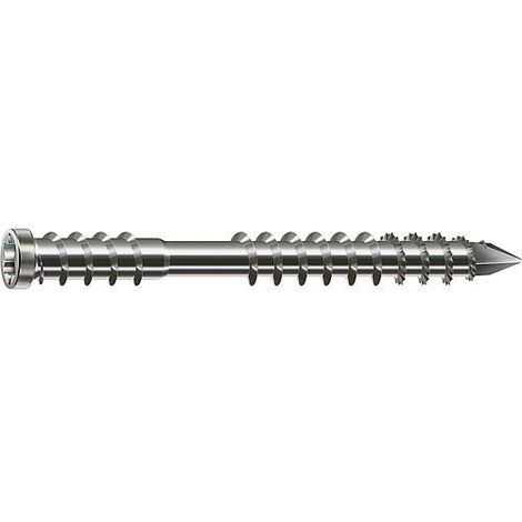 Spax – Vis pour terrasse 6x60 mm en acier inoxydable A4 – Boîte de 100 vis – Résistantes à la corrosion pour environnements côtiers