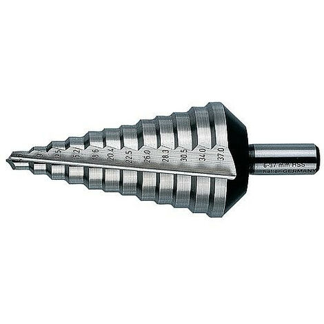 Fraise etagee HELLER HSS d : 6-37mm avec queue cylindrique (1/3)
