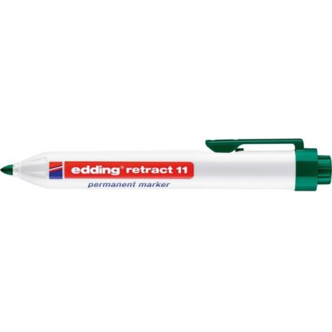Marqueur permanent edding retract11, pointe ronde diam. 1,5-3,0mm, couleur verte (1/5)