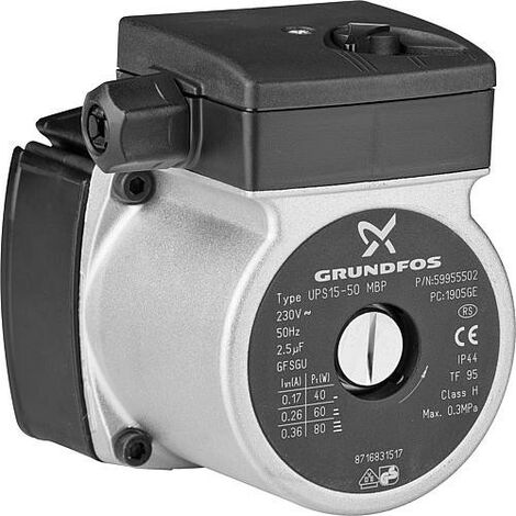 Circulateur UPS 15/70 – Tension 230V – Entraxe 130mm – Filetage 1" – Compatible avec THISION® 35/50/S 35.1-50.1 – Elco