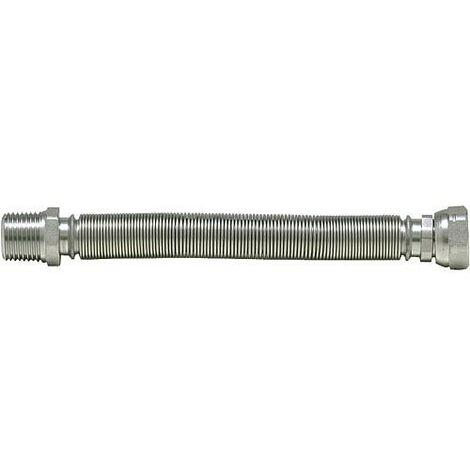 Flexible ondule en acier 3/4" extensible de 110 mmm a 210 mm 3/4" fil male x 3/4" ecrou chapeau