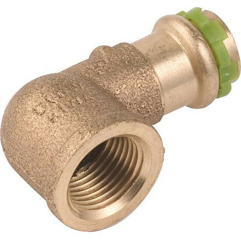 Raccord a sertir en bronze Contour V, Coude 90° fem 15x1/2 Type P4090G (1/4)