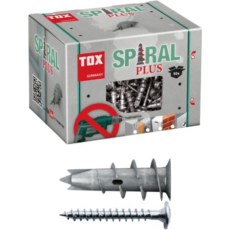 Chevilles pour plaques de platres Spiral Plus 37-2 avec vis, 4,5x35mm, emballage 50 pieces