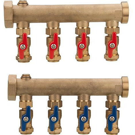 Collecteur géothermie par le sol DN 40 1 1 2raccord 32 mm 4 circuits