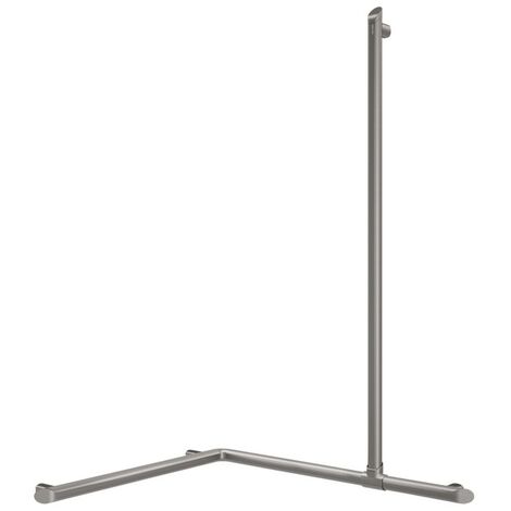 Barre coudée d'angle 2 murs avec remontée vertical coulissante  Siege de douche : Anthracite métallisé