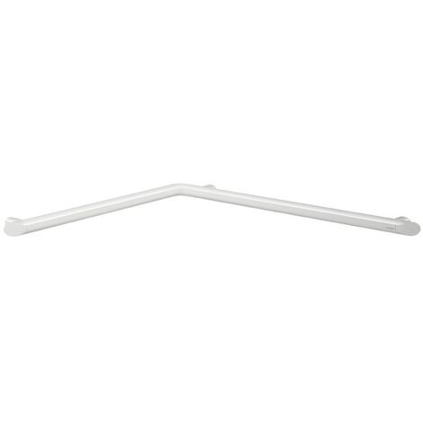 Delabie – Barre de maintien coudée d'angle 2 murs – Aluminium époxy blanc mat – Dimensions 695 x 695 mm – Testée à plus de 200 kg