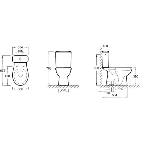 Pack WC sans bride PATIO sortie horizontale