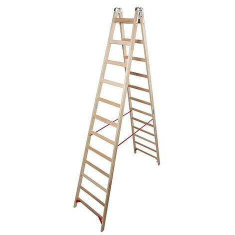 Echelle double, bois H de travail 4,54 H reelle 2,20 Longueur 3,30 marches 2x12