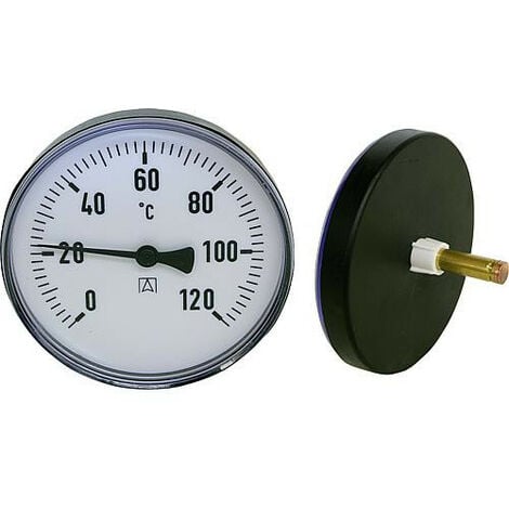 Thermometre inox, 0-120°C, 1/2, 80 mm, tube de chauffage 63mm - Banyo