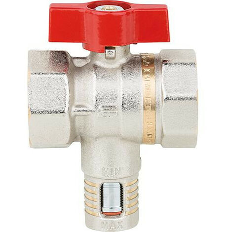 Robinet spherique laiton avec vanne de regulation de debit manuelle 3/4" femelle (1/2)