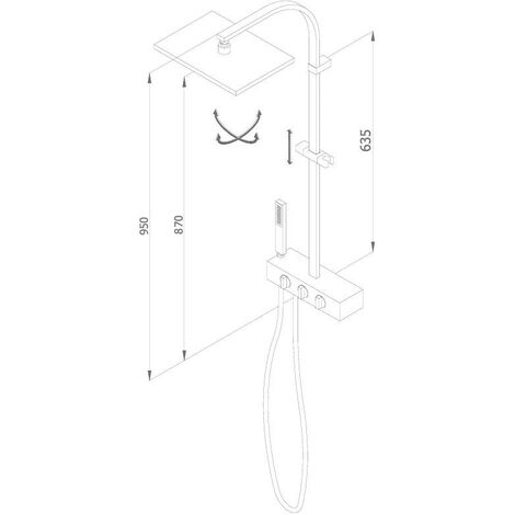 Colonne de douche thermostatique Kala et pommeau de douche 25cm