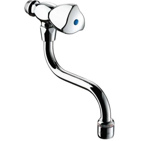 Delabie – Robinet évier monofluide chromé – Bec mobile – Dimensions 150 mm – Pose murale – Garantie 5 ans (1/2)