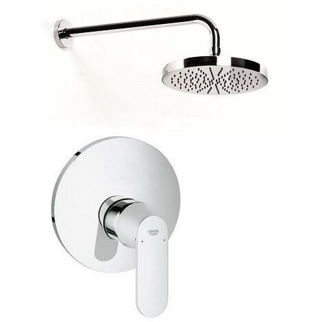 Grohe – Colonne de douche encastrée – Tête de douche 190 mm en ABS – Mitigeur monocommande – Installation facile sur surfaces sèches ou humides