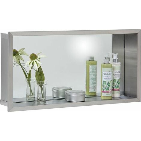 Niche à encastrer ouverte avec panneau arrière miroir  niche: 150 mm
