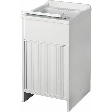 Bac à laver avec meuble et porte jalousie Dimension bac à laver: 500 x 500 x 850 mm (1/3)