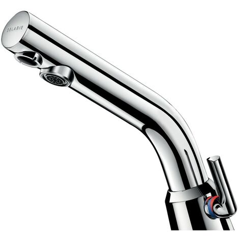 Delabie – Mitigeur électronique de lavabo – Boîtier IP65 – Débit ajustable 1,5 à 6 l/min – Détection infrarouge – Fixation renforcée