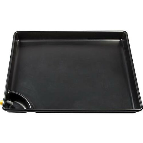 Bac a vidange d'huile MKR 125SE avec siphon et tubulures ecoulement 1250x1250x100 mm