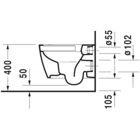 Duravit – Cuvette suspendue 48 cm Rimless® blanche – Céramique – Hauteur d’assise 40 cm – Abattant à charnières inox – Fixation incluse